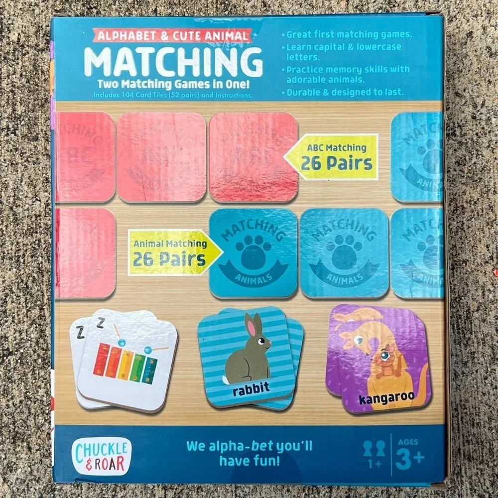 NEW Matching Game Alphabet & Cute Animal 2 Games in One Chuckle & Roar